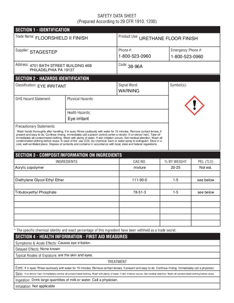 STAGESTEP FLOORSHIELD II FINISH