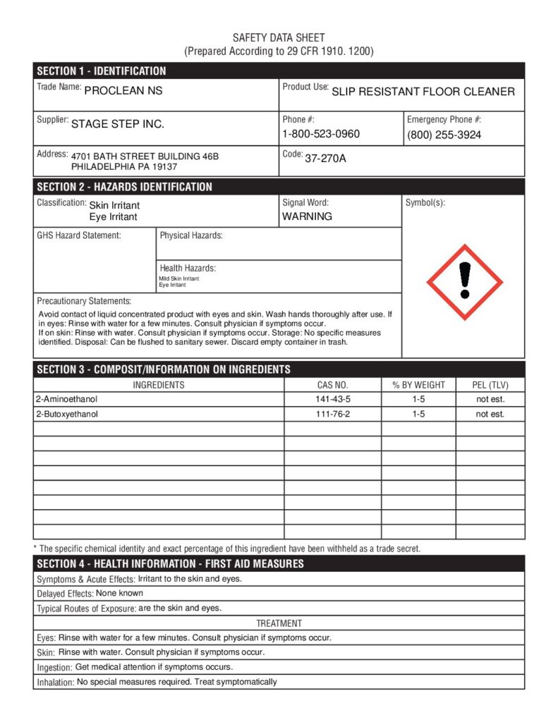 ÉTAPE PROCLEAN NS
