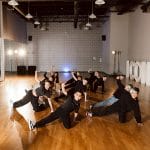 Group of hip hop kids on Encore Hardwood flooring.