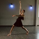 Contemporary dancer on Timestep T Marley dance floor.