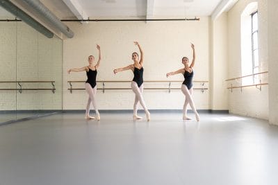 Ballet dances on Balletdanse Marley dance floor.