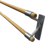 wall mounted ballet barre close up