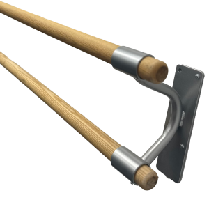 wall mounted ballet barre close up