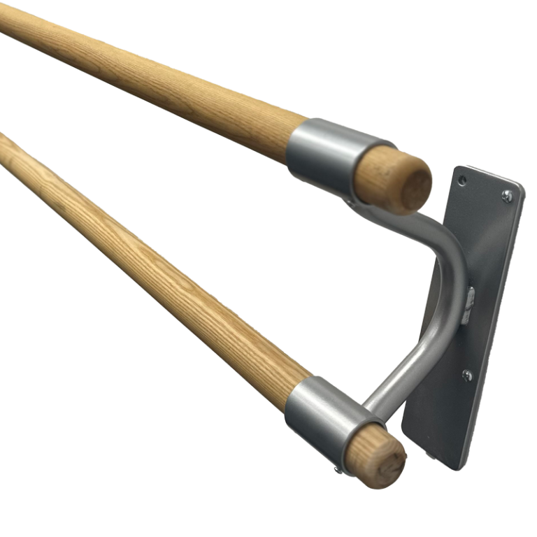 wall mounted ballet barre close up